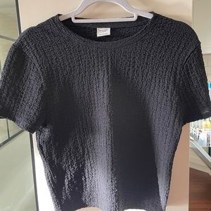 Abercrombie & Fitch. Textured baby tee. Black. Size L.